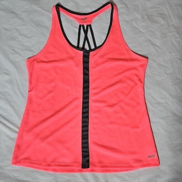 Avia Ladies Large Bright with Gray Strappy Back Athletic Tank Top Used - Picture 1 of 14